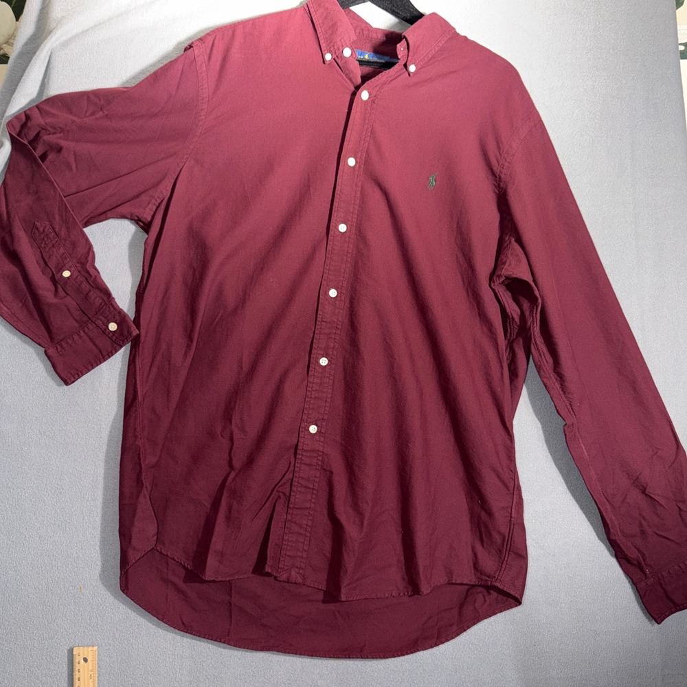 Ralph Lauren XL Burgundy Button Down Shirt Preppy Classic Academia 710728104003